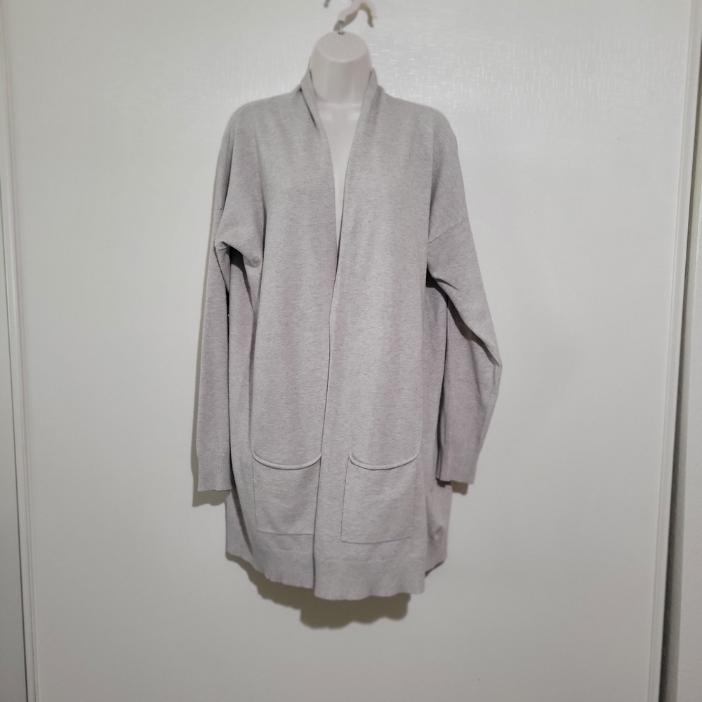 Cyrus Light Gray Open Front Cardigan